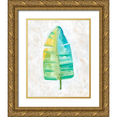 Ocean Side Palms  V Gold Ornate Wood Framed Art Print with Double Matting by Zarris, Chariklia