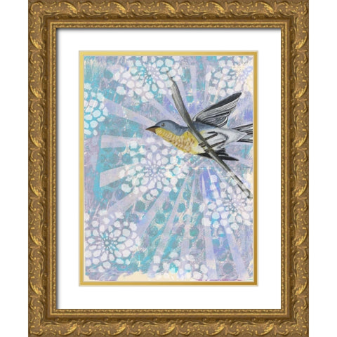 Songbird Batik II Gold Ornate Wood Framed Art Print with Double Matting by McCavitt, Naomi