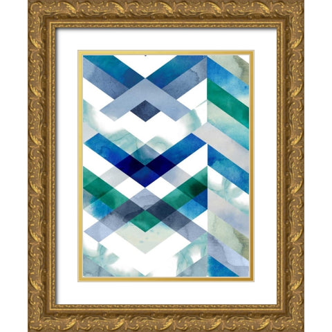 Crystal Chevron II Gold Ornate Wood Framed Art Print with Double Matting by Popp, Grace