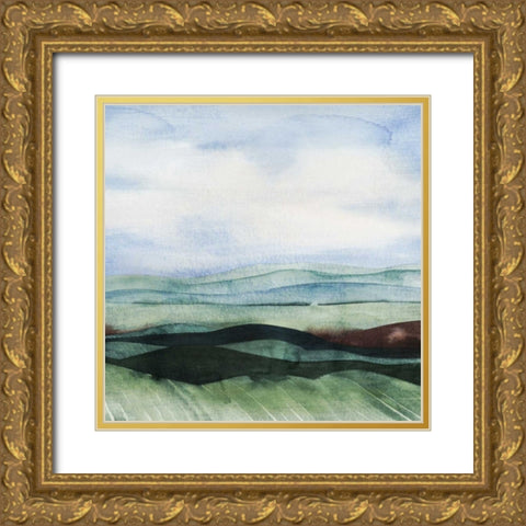 Jeweltone Ridges I Gold Ornate Wood Framed Art Print with Double Matting by Popp, Grace