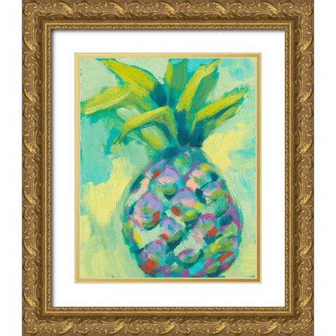Vibrant Pineapple I Gold Ornate Wood Framed Art Print with Double Matting by Goldberger, Jennifer