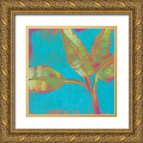 Tropical Palm Pop I Gold Ornate Wood Framed Art Print with Double Matting by Goldberger, Jennifer