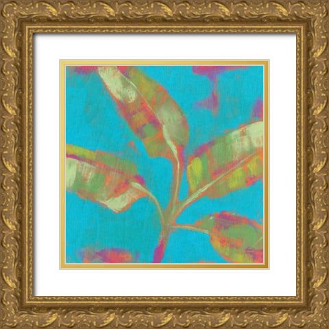 Tropical Palm Pop II Gold Ornate Wood Framed Art Print with Double Matting by Goldberger, Jennifer