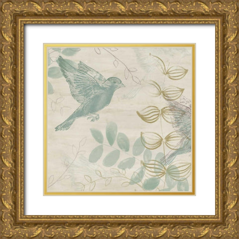 Avian Grove I Gold Ornate Wood Framed Art Print with Double Matting by Vess, June Erica