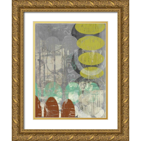 Circles Circle II Gold Ornate Wood Framed Art Print with Double Matting by Goldberger, Jennifer