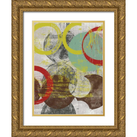 Layers and Circles I Gold Ornate Wood Framed Art Print with Double Matting by Goldberger, Jennifer