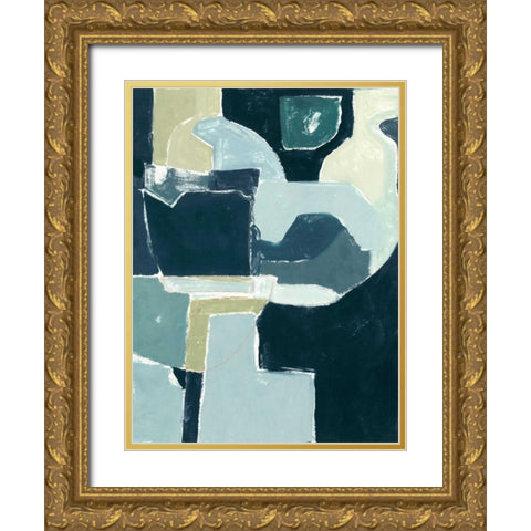 Blue Note I Gold Ornate Wood Framed Art Print with Double Matting by Delamater, Rob