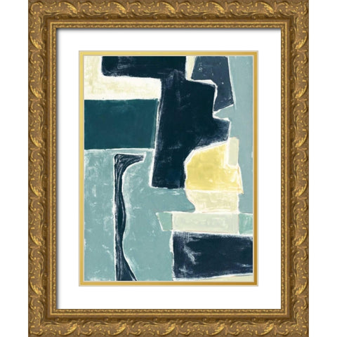 Blue Note IV Gold Ornate Wood Framed Art Print with Double Matting by Delamater, Rob