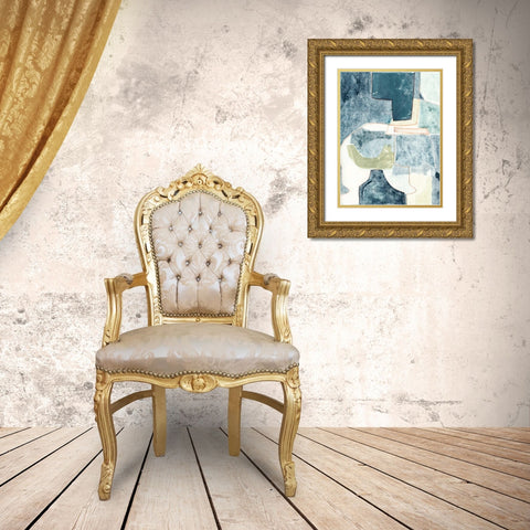 Blue Note VI Gold Ornate Wood Framed Art Print with Double Matting by Delamater, Rob