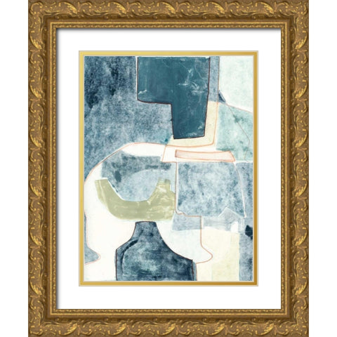 Blue Note VI Gold Ornate Wood Framed Art Print with Double Matting by Delamater, Rob