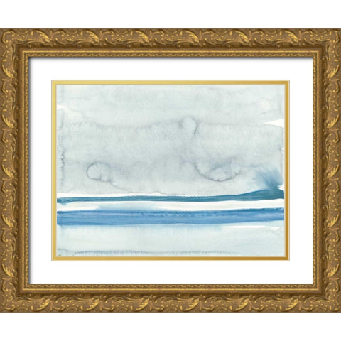 Water Horizon at Sea Ranch I Gold Ornate Wood Framed Art Print with Double Matting by Delamater, Rob
