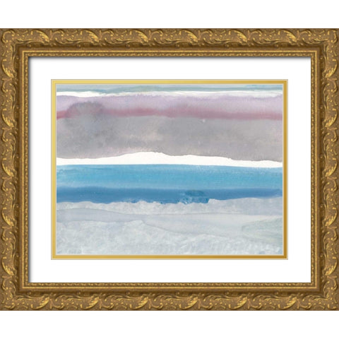 Cerulean Horizon at Sea Ranch Gold Ornate Wood Framed Art Print with Double Matting by Delamater, Rob