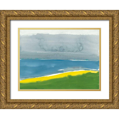 The End of Bluff Beach Road Gold Ornate Wood Framed Art Print with Double Matting by Delamater, Rob