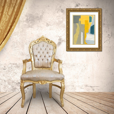 Guitar and Table Gold Ornate Wood Framed Art Print with Double Matting by Delamater, Rob