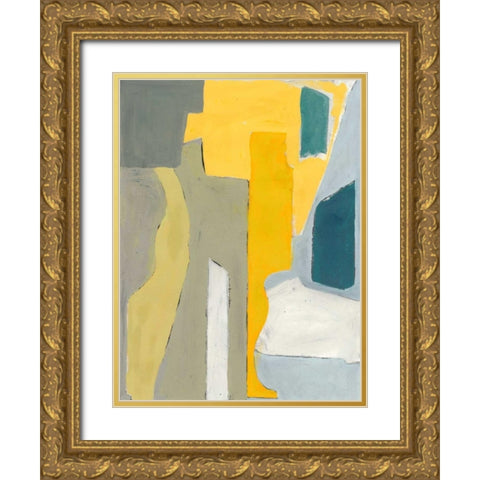 Guitar and Table Gold Ornate Wood Framed Art Print with Double Matting by Delamater, Rob