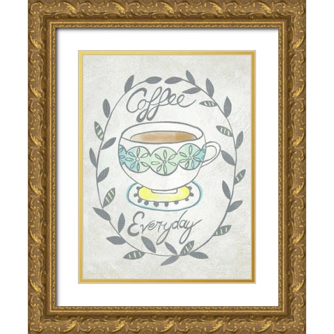 Breakfast Club II Gold Ornate Wood Framed Art Print with Double Matting by Zarris, Chariklia