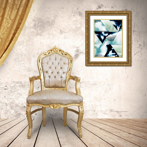 Blue Billow II Gold Ornate Wood Framed Art Print with Double Matting by Popp, Grace