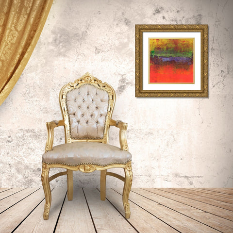 Hifi Abstract I Gold Ornate Wood Framed Art Print with Double Matting by Ray, Elena