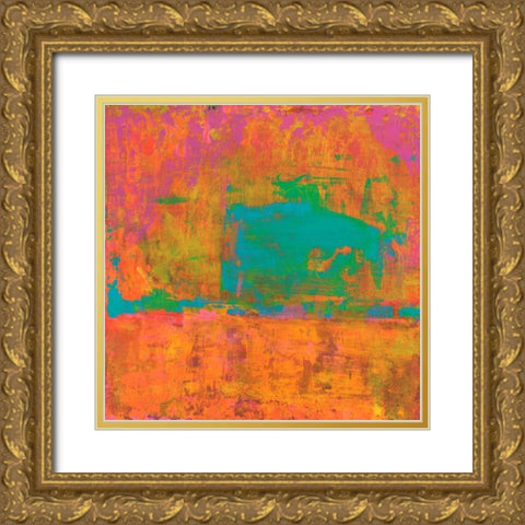 Hifi Abstract II Gold Ornate Wood Framed Art Print with Double Matting by Ray, Elena