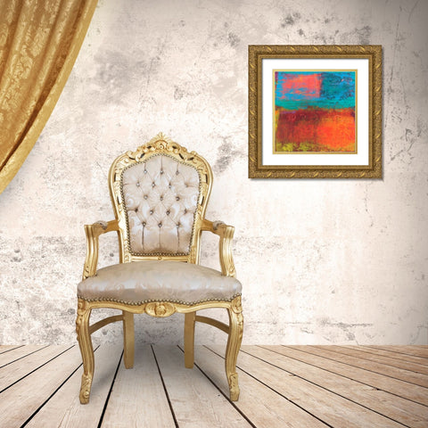 Hifi Abstract III Gold Ornate Wood Framed Art Print with Double Matting by Ray, Elena