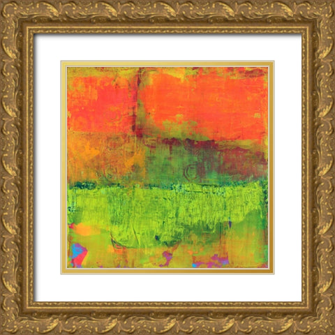 Hifi Abstract IV Gold Ornate Wood Framed Art Print with Double Matting by Ray, Elena