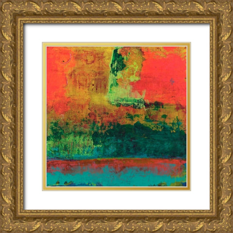 Hifi Abstract V Gold Ornate Wood Framed Art Print with Double Matting by Ray, Elena