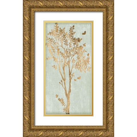 Sage Silhouette I Gold Ornate Wood Framed Art Print with Double Matting by Vess, June Erica