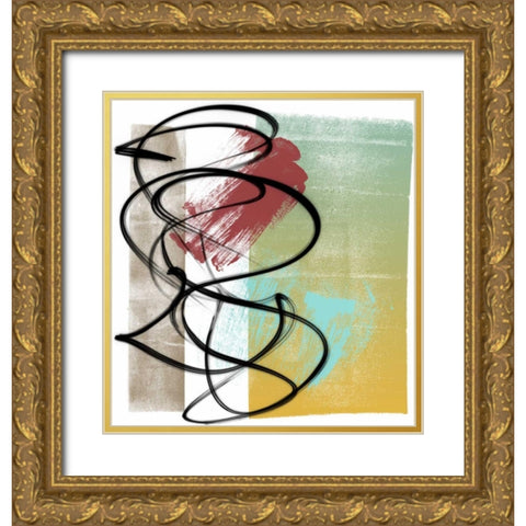 The Rhythm I Gold Ornate Wood Framed Art Print with Double Matting by Saunders, Alonzo