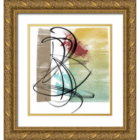 The Rhythm II Gold Ornate Wood Framed Art Print with Double Matting by Saunders, Alonzo