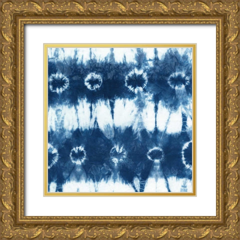 Indigo Tiles VI Gold Ornate Wood Framed Art Print with Double Matting by Zarris, Chariklia