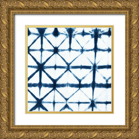 Indigo Tiles VIII Gold Ornate Wood Framed Art Print with Double Matting by Zarris, Chariklia