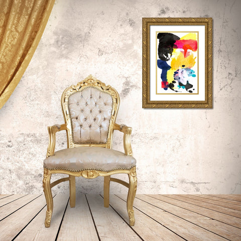 Paint Bloom I Gold Ornate Wood Framed Art Print with Double Matting by Fuchs, Jodi