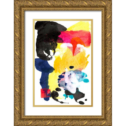 Paint Bloom I Gold Ornate Wood Framed Art Print with Double Matting by Fuchs, Jodi
