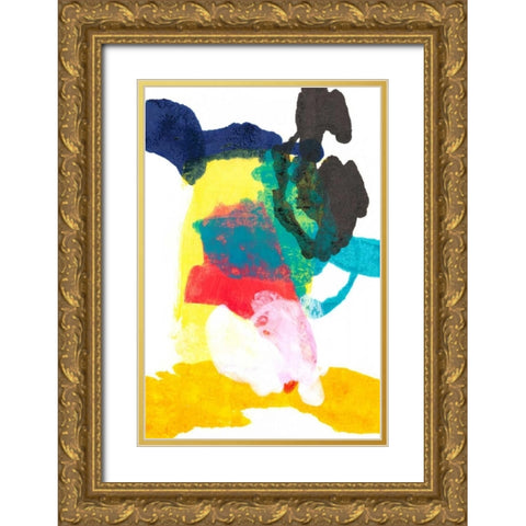 Paint Bloom II Gold Ornate Wood Framed Art Print with Double Matting by Fuchs, Jodi