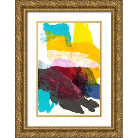 Paint Bloom IV Gold Ornate Wood Framed Art Print with Double Matting by Fuchs, Jodi
