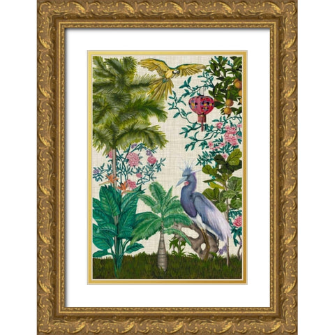 Paradis Chinoiserie I Gold Ornate Wood Framed Art Print with Double Matting by McCavitt, Naomi