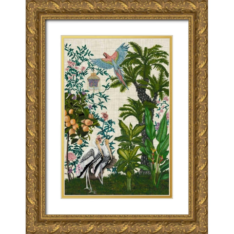 Paradis Chinoiserie II Gold Ornate Wood Framed Art Print with Double Matting by McCavitt, Naomi