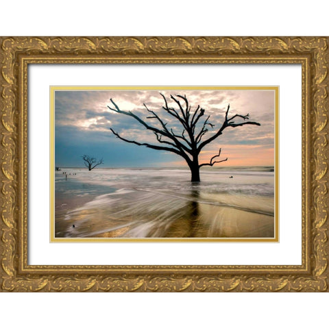 Hangin On Gold Ornate Wood Framed Art Print with Double Matting by Head, Danny