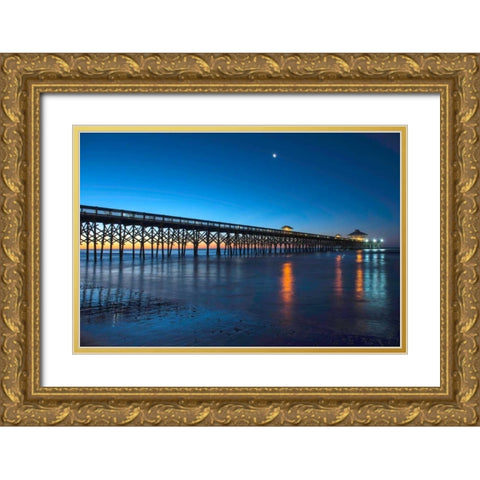 Coastal Daybreak Gold Ornate Wood Framed Art Print with Double Matting by Head, Danny