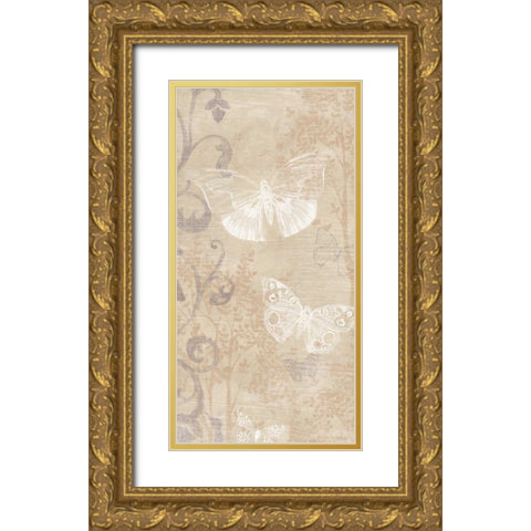 Butterfly Forest I Gold Ornate Wood Framed Art Print with Double Matting by Vess, June Erica