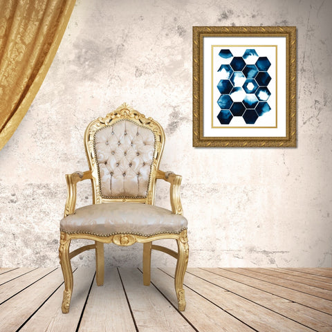 Stormy Geometry I Gold Ornate Wood Framed Art Print with Double Matting by Popp, Grace