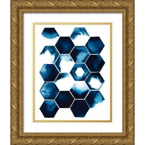 Stormy Geometry I Gold Ornate Wood Framed Art Print with Double Matting by Popp, Grace