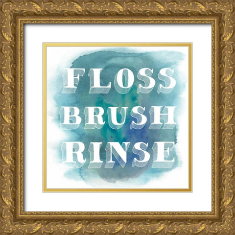 Bathroom Dos II Gold Ornate Wood Framed Art Print with Double Matting by Popp, Grace