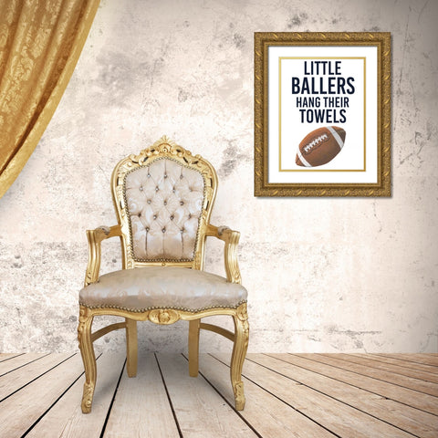 Little Ballers III Gold Ornate Wood Framed Art Print with Double Matting by Studio W