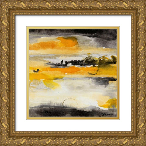 Paradise Island I Gold Ornate Wood Framed Art Print with Double Matting by Combs, Joyce