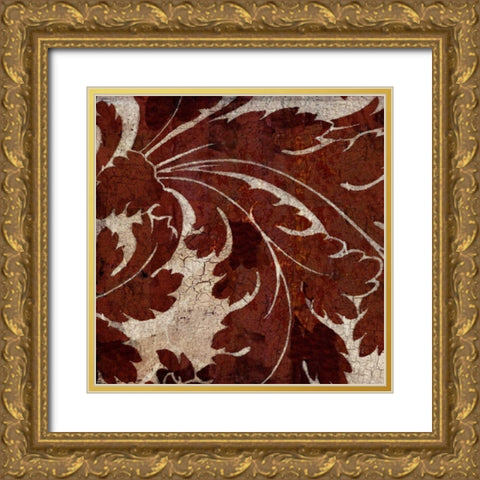 Crackled Tile I Gold Ornate Wood Framed Art Print with Double Matting by Montillio, Louise
