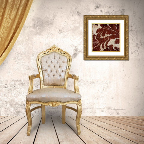 Crackled Tile II Gold Ornate Wood Framed Art Print with Double Matting by Montillio, Louise
