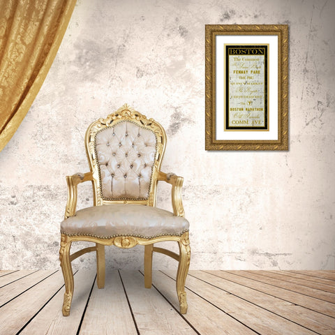 City Words I Gold Ornate Wood Framed Art Print with Double Matting by Montillio, Louise