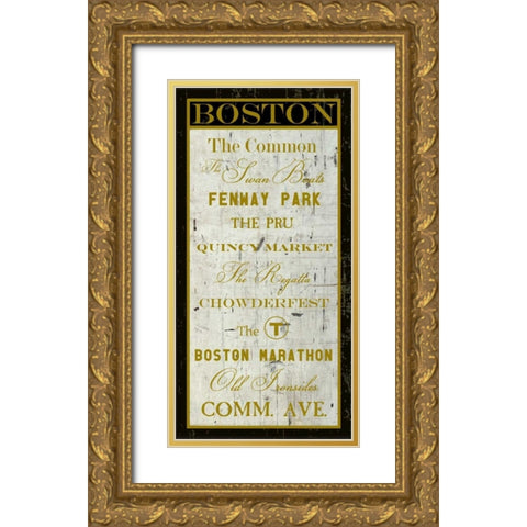 City Words I Gold Ornate Wood Framed Art Print with Double Matting by Montillio, Louise