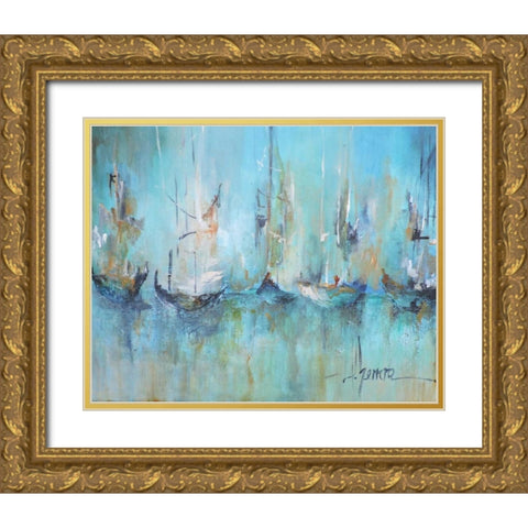 Altamar Gold Ornate Wood Framed Art Print with Double Matting by Herrera, Leticia